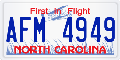 NC license plate AFM4949