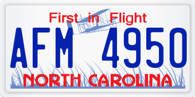 NC license plate AFM4950