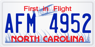 NC license plate AFM4952