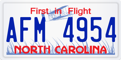 NC license plate AFM4954