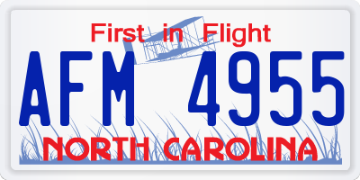 NC license plate AFM4955