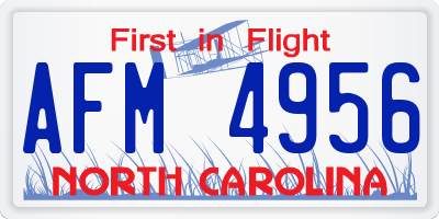 NC license plate AFM4956