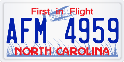 NC license plate AFM4959