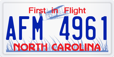 NC license plate AFM4961