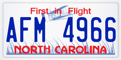 NC license plate AFM4966