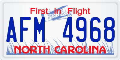 NC license plate AFM4968