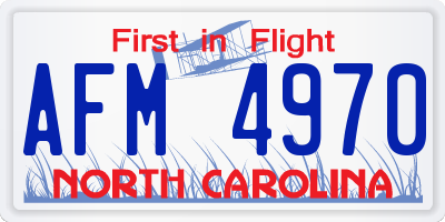 NC license plate AFM4970