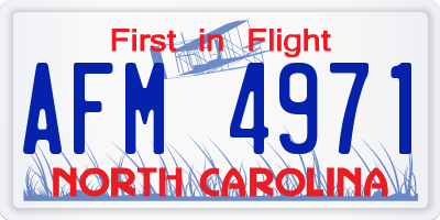 NC license plate AFM4971