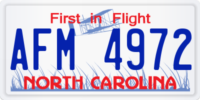 NC license plate AFM4972