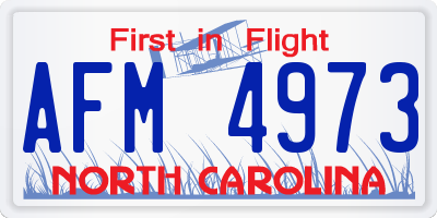 NC license plate AFM4973