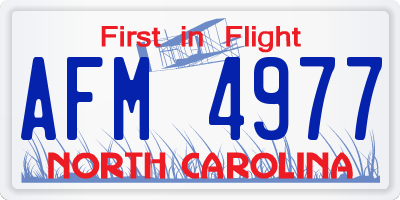 NC license plate AFM4977