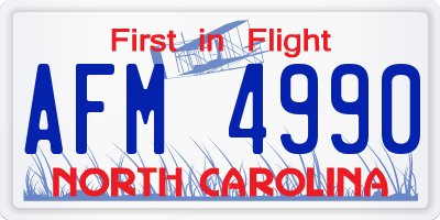 NC license plate AFM4990