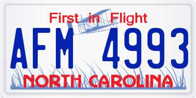 NC license plate AFM4993