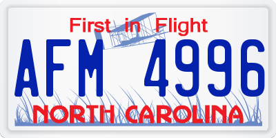 NC license plate AFM4996