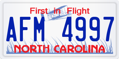 NC license plate AFM4997