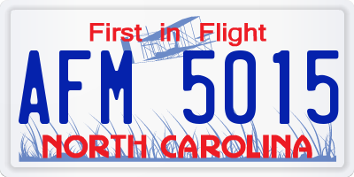 NC license plate AFM5015
