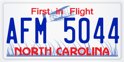 NC license plate AFM5044