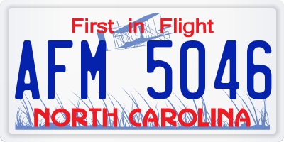 NC license plate AFM5046