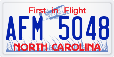 NC license plate AFM5048