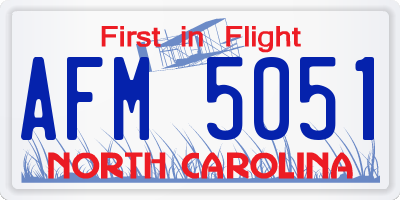 NC license plate AFM5051