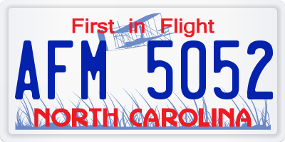 NC license plate AFM5052