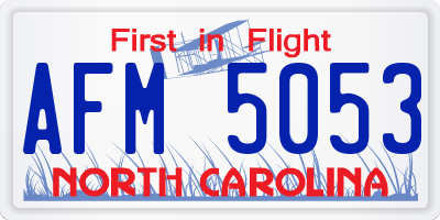 NC license plate AFM5053