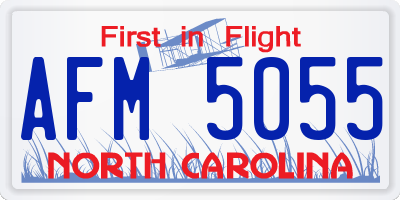 NC license plate AFM5055