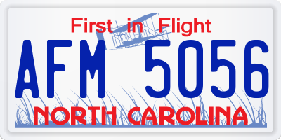 NC license plate AFM5056