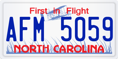 NC license plate AFM5059