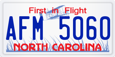NC license plate AFM5060