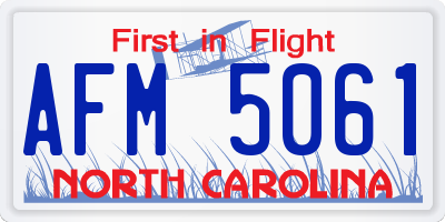 NC license plate AFM5061