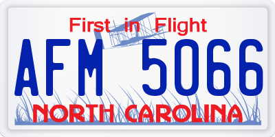 NC license plate AFM5066