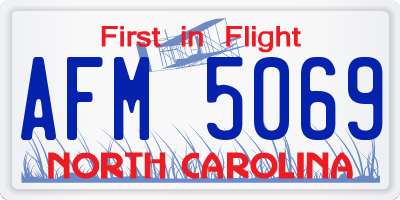 NC license plate AFM5069