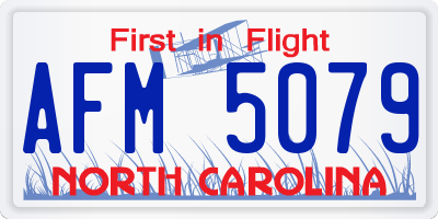 NC license plate AFM5079