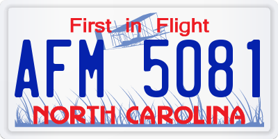 NC license plate AFM5081