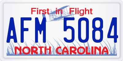 NC license plate AFM5084