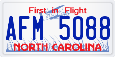 NC license plate AFM5088