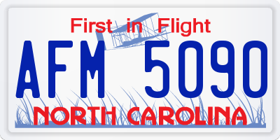 NC license plate AFM5090