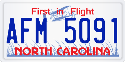 NC license plate AFM5091