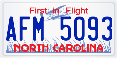 NC license plate AFM5093