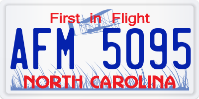 NC license plate AFM5095