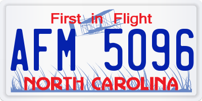 NC license plate AFM5096