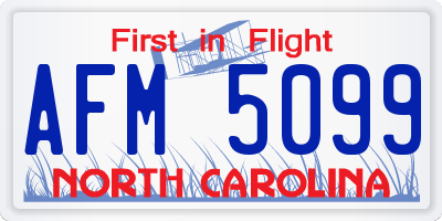 NC license plate AFM5099