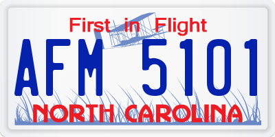 NC license plate AFM5101