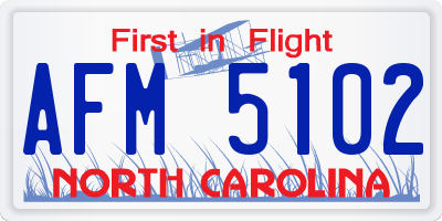 NC license plate AFM5102
