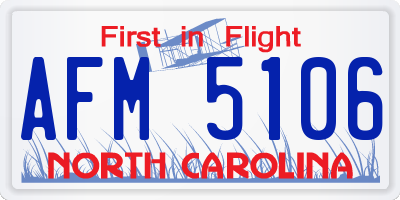 NC license plate AFM5106