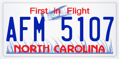 NC license plate AFM5107