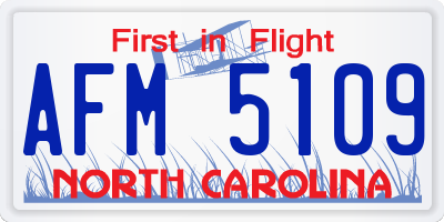 NC license plate AFM5109