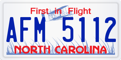NC license plate AFM5112