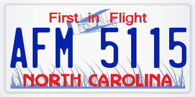 NC license plate AFM5115